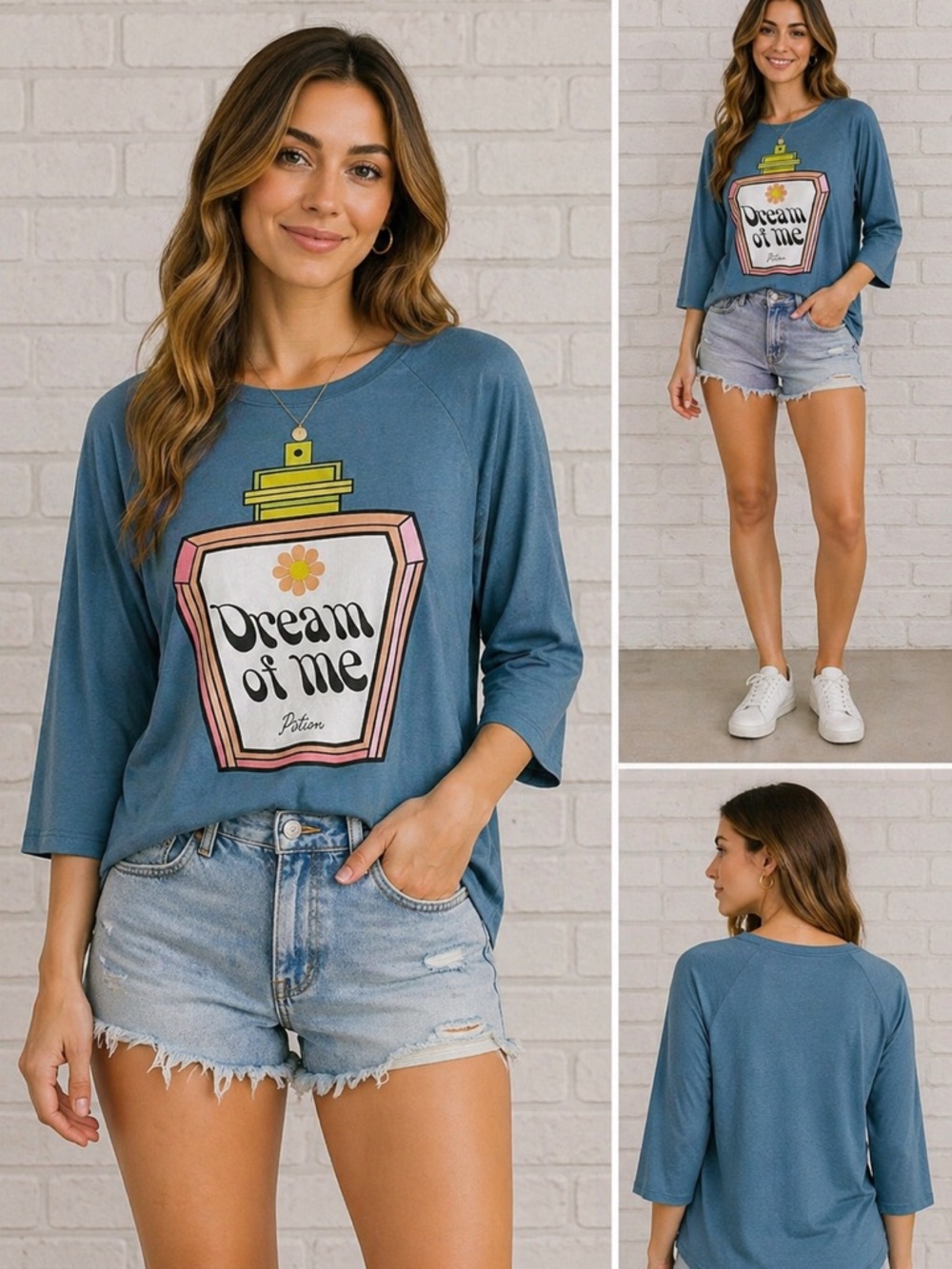 Wildfox Dream on Me Potion 3/4 Sleeve Tee Size XS